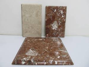 lot 267 image: 3 Quality Solid Italian Marble Clock Plinth Bases