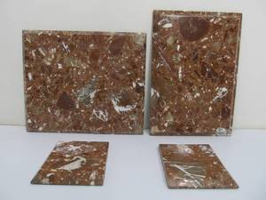 lot 268 image: 4 Quality Solid Italian Marble Clock Plinth Bases