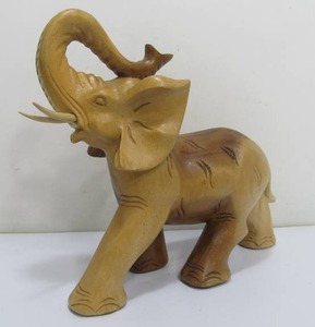 lot 285 image: Larger Carved Wood Elephant
