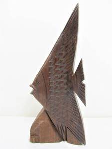 lot 322 image: Hand Carved Ironwood Fish Sculpture