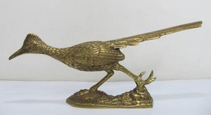 lot 325 image: Vintage Solid Brass Roadrunner Sculpture
