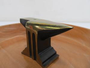 lot 331 image: Vintage Nut Bowl wSolid Brass Anvil Centerpiece