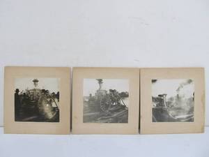 lot 338 image: 3 Original Antique Photos of Early Steam Powered Fire Engines
