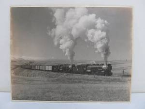 lot 341 image: Large Old Original Burlington Route Railroad Train Photo wInfo