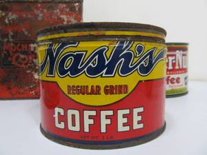 lot 189 image: 5 Advertising Coffee Cans