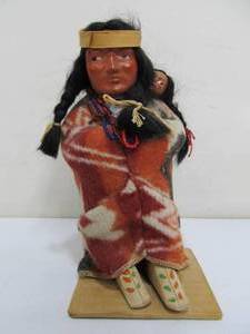 lot 199 image: Nice Group of Vintage 1930s Era Native American Skookum Dolls