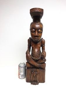lot 359 image: Excellent Large Old Vintage Carved African Ndop (Kuba) Sculpture
