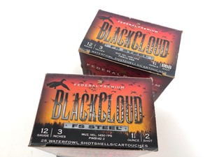 lot 374 image: 2 Boxes of Federal Premium Black Cloud FS Steel 12 Gauge Shotgun Shells