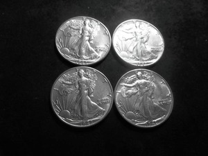 4-1942 Walking Liberty Half Dollars