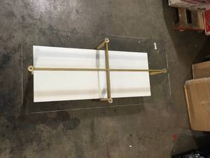 lot 7 image: Coffe Table in Gold with White Lacquer Shelf Customer Returns See Pictures