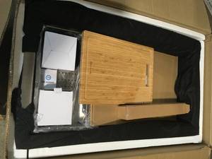 lot 12 image: All-in-One Apron-Front Farmhouse Stainless Steel 36 in. 5050 Double Bowl Workstation Sink with Faucet and Accessories by Glacier Bay Customer Returns See Pictures