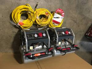 lot 16 image: Lot of Assorted Air Compressors and Hoses Customer Returns See Pictures