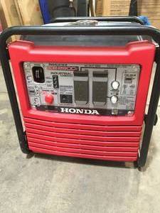 lot 25 image: 2800-Watt Recoil Start Gasoline Powered Industrial Full GFCI Protection Inverter Generator by Honda Customer Returns See Pictures