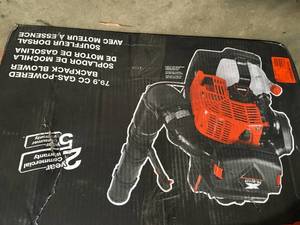 lot 39 image: ECHO 79.9cc 220 MPH 1110 CFM Gas Backpack Leaf Blower w Tube Throttle  model pb-9010t in good condition customer returns see pictures