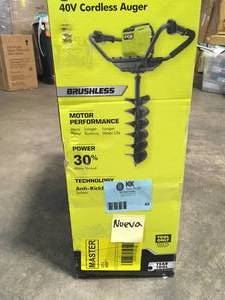 lot 40 image: 40V HP Brushless Cordless Earth Auger with 8 in. Bit (Tool Only) by RYOBI Customer Returns See Pictures