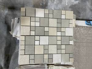 lot 50 image: 32 Sheets Porcelain Modular Mosaic Beige