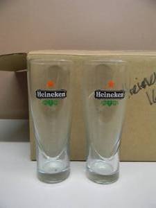 lot 19 image: HEINENKEN BEER GLASSES - SET OF 19 - NEW IN BOX - NICE - SEE PICTURES