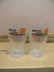 lot 40 image: NEW OLD STOCK - 20 BUDWEISER  BUD LIGHT MARCH TO THE CHAMPIONSHIP BEER GLASSES - NICE - SEE PICTURES
