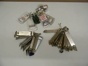 lot 57 image: LARGE COLLECTION OF OLD SCHOOL BOTTLE OPENERS, KEY CHAIN OPENERS & MORE - SOME RARE - SEE PICTURES