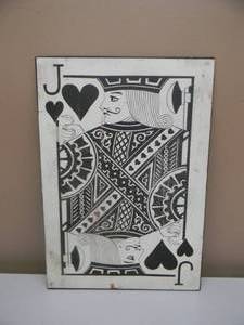 lot 60 image: VINTAGE ONE EYED JACK METAL SIGN - VERY COOL PIECE - APPROX 13 BY 18 - SEE PICTURES