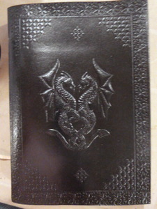 lot 20 image: NEW Handmade Vintage Leather Double Dragon Bound JournalNotebookDiarySketchbook