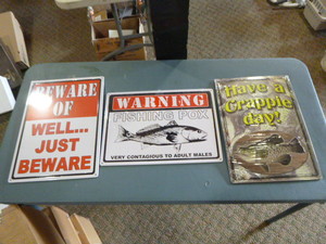 lot 217 image: 3 Metal Signs