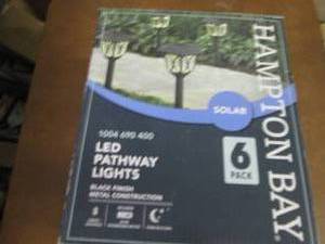 Hampton Bay 6-Light Black Solar LED...