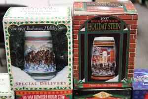 90s Deadstock Budweiser Holiday Stein Resale Lot  6 Steins