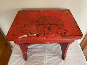 lot 86 image: Vintage Hand Made Wooden Stool