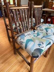lot 106 image: 4 Rustic Padded Log Chairs