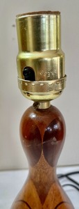 lot 211 image: Carved Wood Lamp