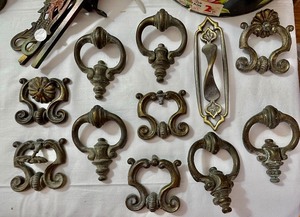 lot 342 image: Variety of Metal Decor Items including WindowCurtain Hardware, Door Hardware and More