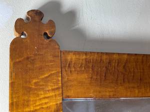 lot 135 image: Vintage Wall Mount Wooden Mirror with Beveled Glass