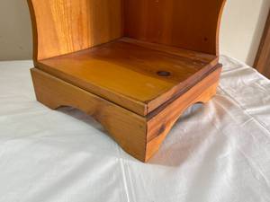 lot 137 image: Wooden Hand Made Corner Shelving Piece