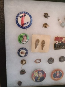 lot 280 image: Framed Vintage Pin Collection