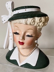 lot 10 image: Two Vintage Head Vases