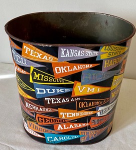 lot 22 image: Vintage College Pendant Metal Waste Basket