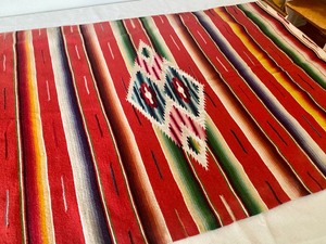 lot 49 image: Bright and Colorful Vintage Sarape Textile