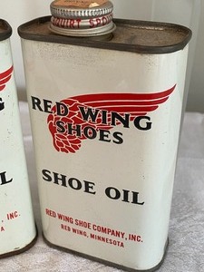 lot 272 image: Vintage Red Wing Shoes Can and Vintage Firestone Can and More