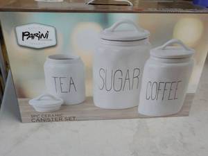 lot 8 image: Parini 3 pc Ceramic Canister Set...