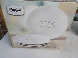 lot 10 image: Parini 4 pc Ceramic 10 Plate Set...