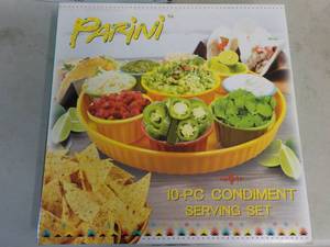 lot 22 image: Parini 10 pc Condiment Serving Set...