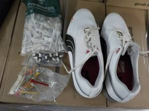 lot 55 image: Puma Golf Shoes size 10 and Golf Te...