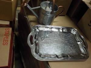 lot 66 image: Metal Silver Tray and Sprinkling Ca...