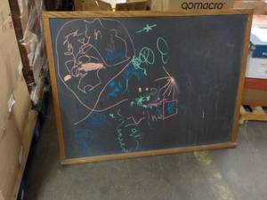 lot 88 image: wood Framed Chalk Board 48 x 37...