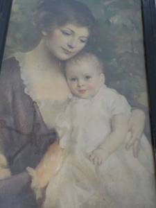 lot 111 image: 11 x 17 Mother and Baby Framed Pic...