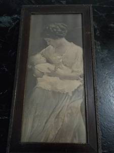 lot 112 image: 11 x 21 Mother and Baby Framed Pic...