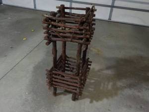lot 136 image: Twig Planter 15 square and 39 high...