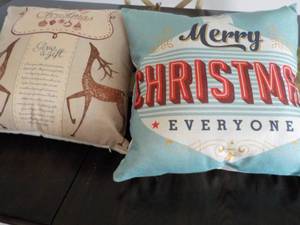 lot 137 image: 2 Xmas Pillows 16 square...