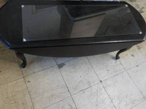 lot 160 image: Black Painted drop leaf coffee Tabl...